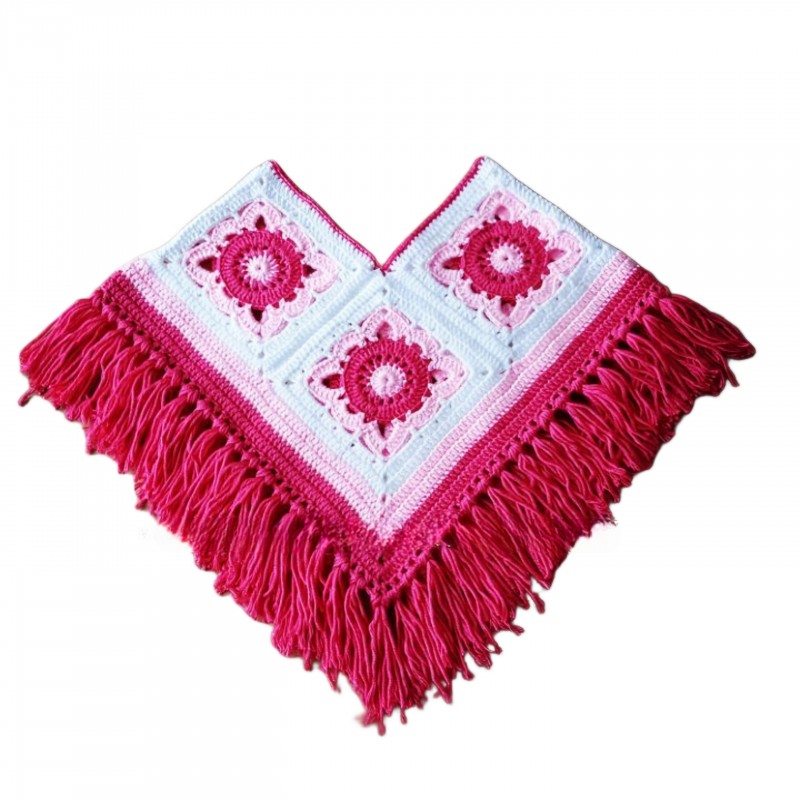 پانچو قلاب بافی بچه گانه کد DTY442