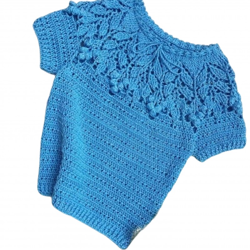 بلوز زنانه قلاب بافی کدFTu450