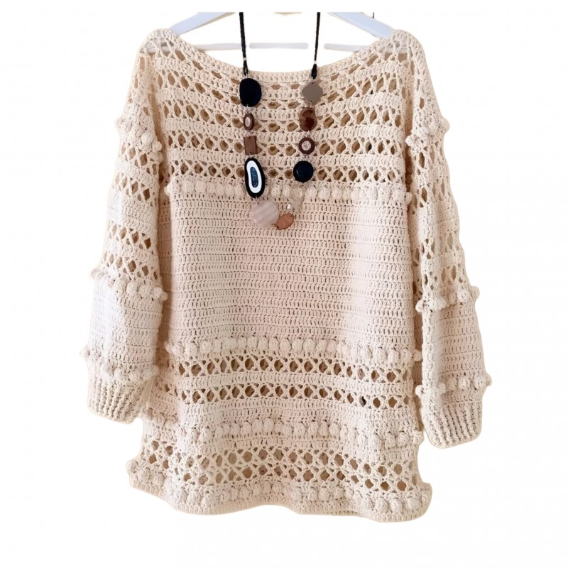 ژاکت  زنانه قلاب بافی کد DVC325