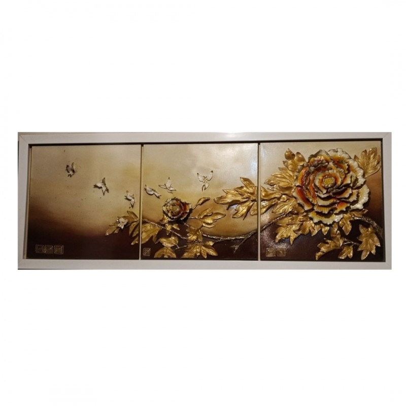 تابلو نقاشی مدرن گل برجسته