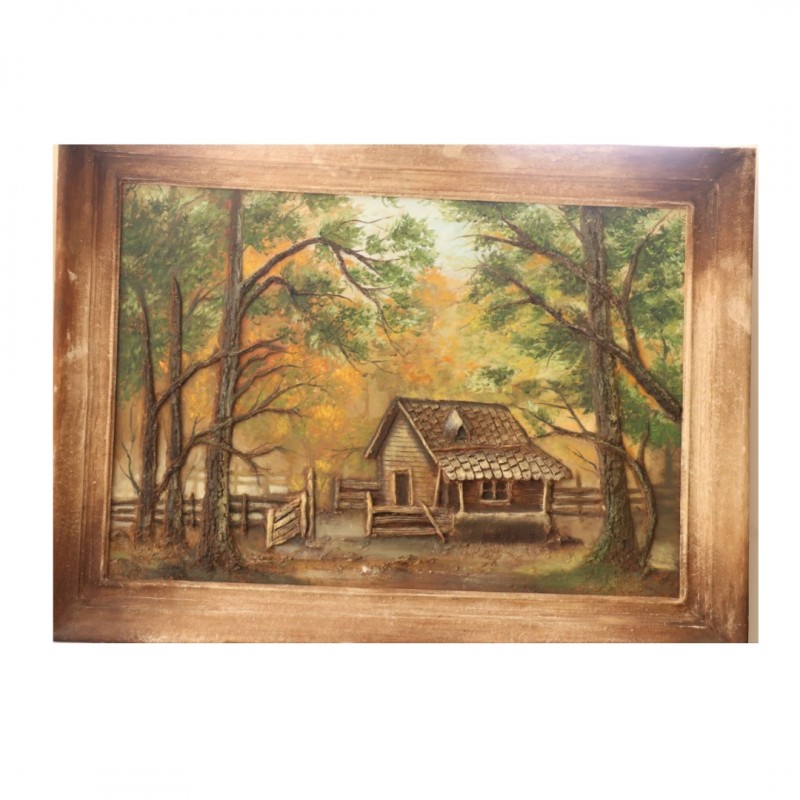 تابلو نقاشی برجسته ویلای جنگلی