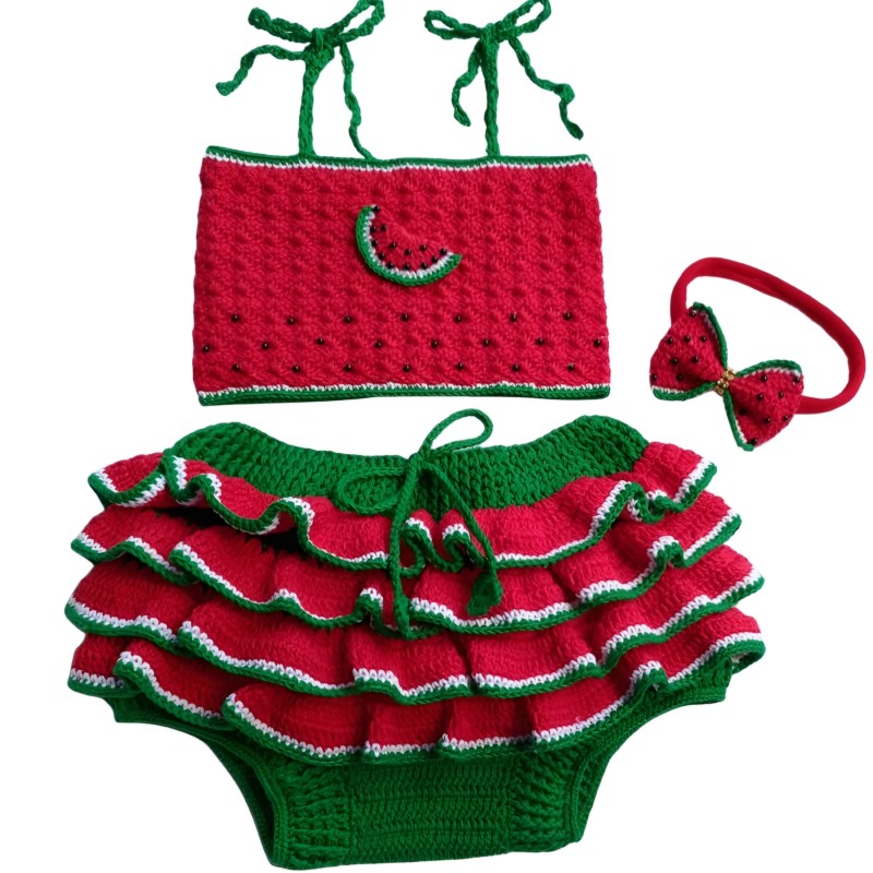 ست 3 تکه لباس یلدایی بافتنی بچه گانه مدل980 yallda