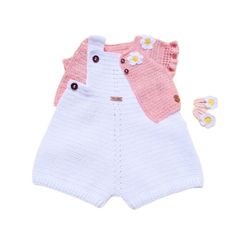 سرهمی نوزادی دخترانه با ژاکت  بافتنی کد34GTh