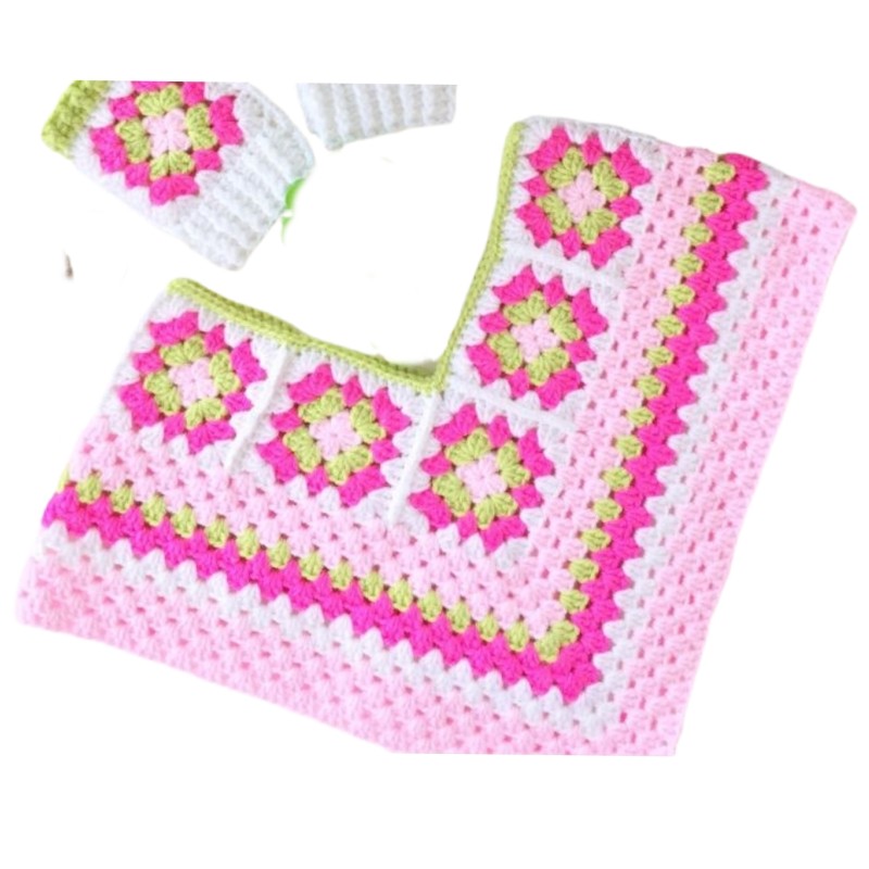 شنل بچه گانه مدل قلاب بافی کد F44