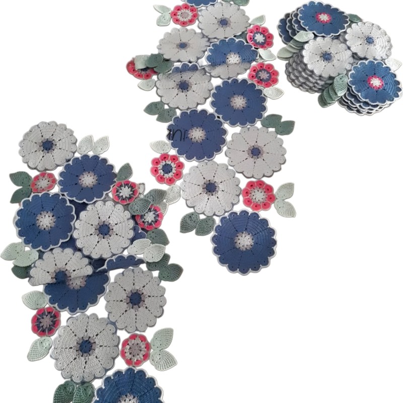 رومیزی گل و برگ مدل قلاب بافی کدFS3