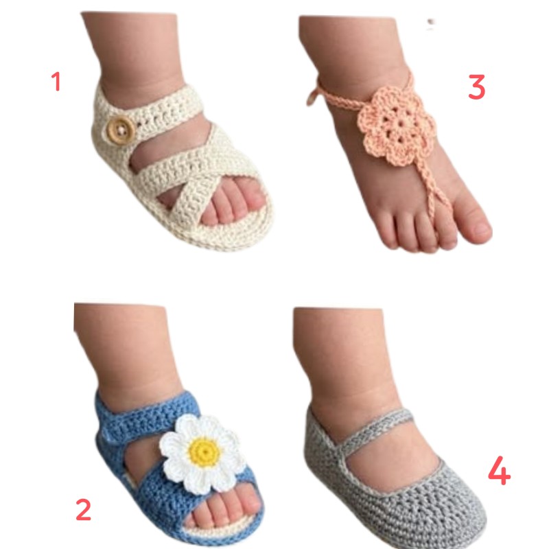 پاپوش دخترانه مدل قلاب بافی کدW15