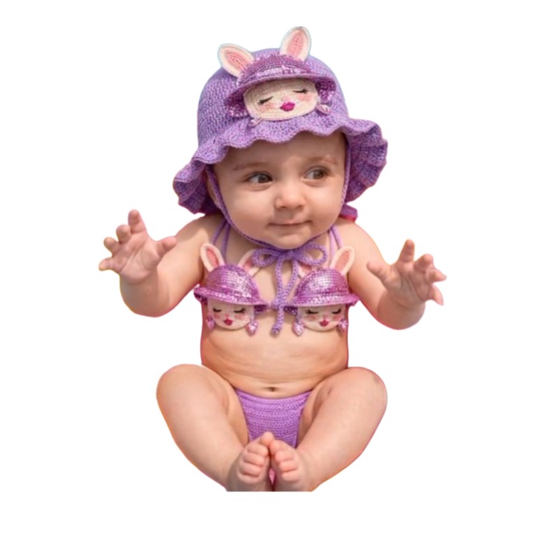 مایونوزادی دخترانه مدل قلاب بافی کد4۵F