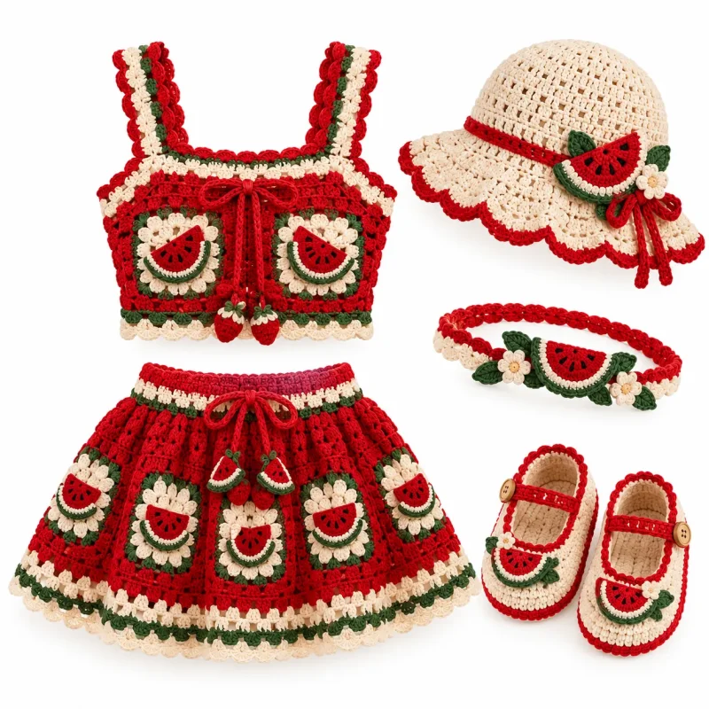 ست 5 تکه لباس بافتنی نوزادی  کدGR3