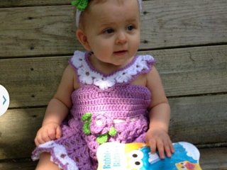 سارافون نوزادی قلاب بافی باتل