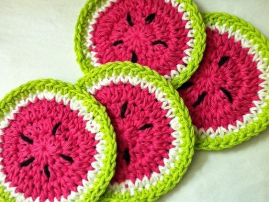 زیر لیوانی طرح هندوانه بسته 4عددی