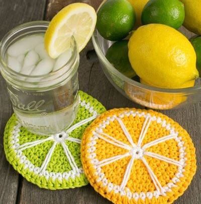 زیر لیوانی طرح لیمو بسته2عددی