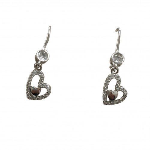 گوشواره نقره قلبی