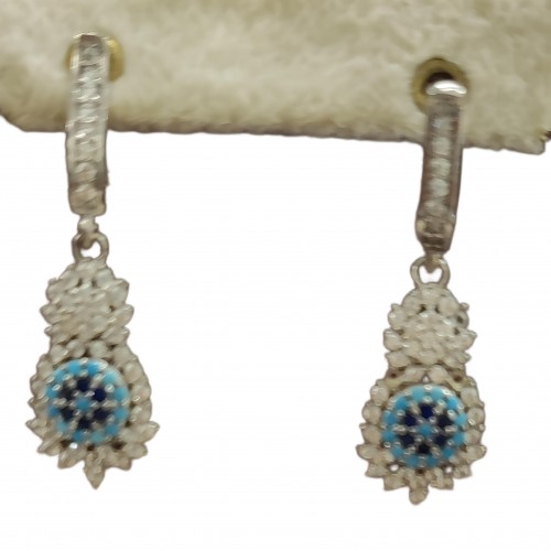 گوشواره نقره آویز چشم نظر