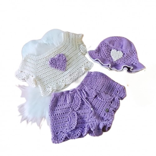 تاب شلوارک دخترانه با کلاه کد۰۹۹