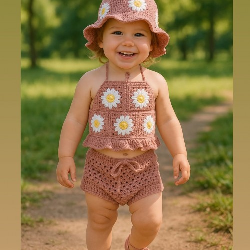 تاب شلوارک دخترانه با‌کلاه کد۵۵۵