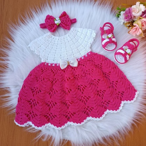 پیراهن دخترانه بچه گانه با پاپوش وتل کد ۴۵۴