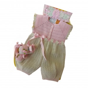 ست چهارتیکه سرهمی کلاه پاپوش ژاکت کد 555D