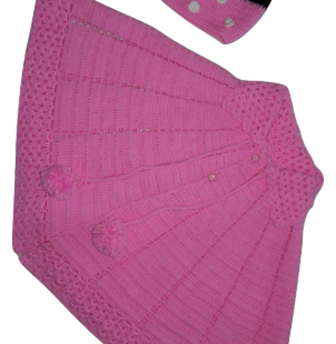 شنل نوزادی بافتنی باکلاه مدل BB-RR-77