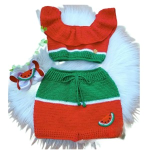 ست ۲تکه لباس یلدایی بافتنی بچه گانه مدل 24 yaldaa