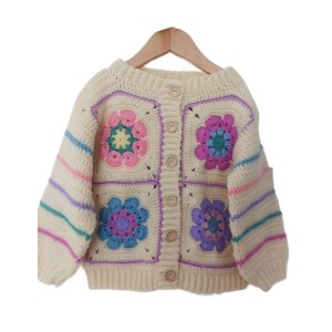 ژاکت نوزادی دخترانه مدل قلاب بافی کدCQ