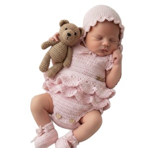 سرهمی نوزادی دخترانه با کلاه کد5XJ