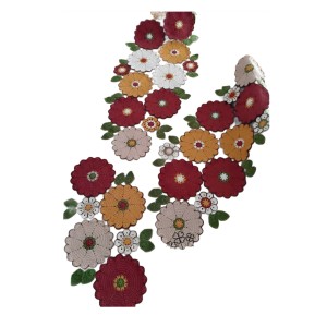 رومیزی گل و برگ مدل قلاب بافی کدB3T
