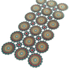 رومیزی گل و برگ مدل قلاب بافی کدFS43