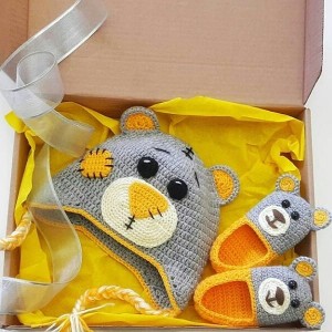 کلاه پاپوش نوزادی مدل pandaکدh12pp