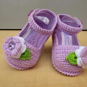 پاپوش نوزادی مدل flower کدll0055