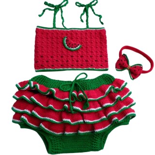 ست 3 تکه لباس یلدایی بافتنی بچه گانه مدل 099 Hawia