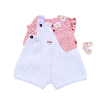 سرهمی نوزادی دخترانه با ژاکت  بافتنی کد34GTh