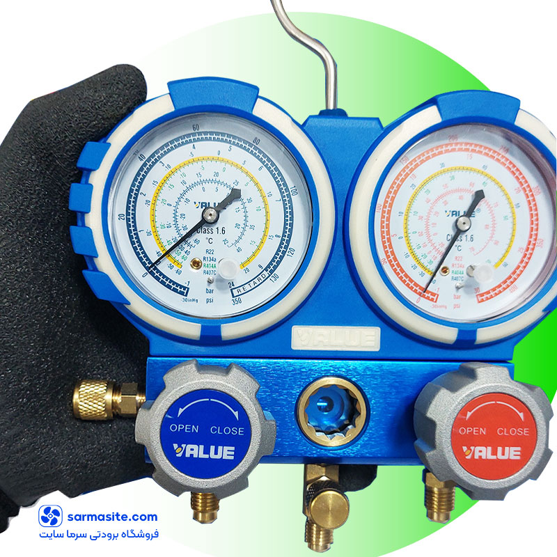 گیج منیفولد دوقلوی ولیو مدل VMG-2-R22-B گاز R22