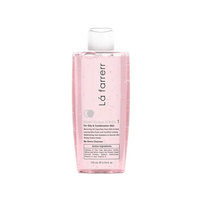 تونر پاک کننده صورت لافارر مدل Multi Active شماره 1 مناسب پوست چرب و مختلط
