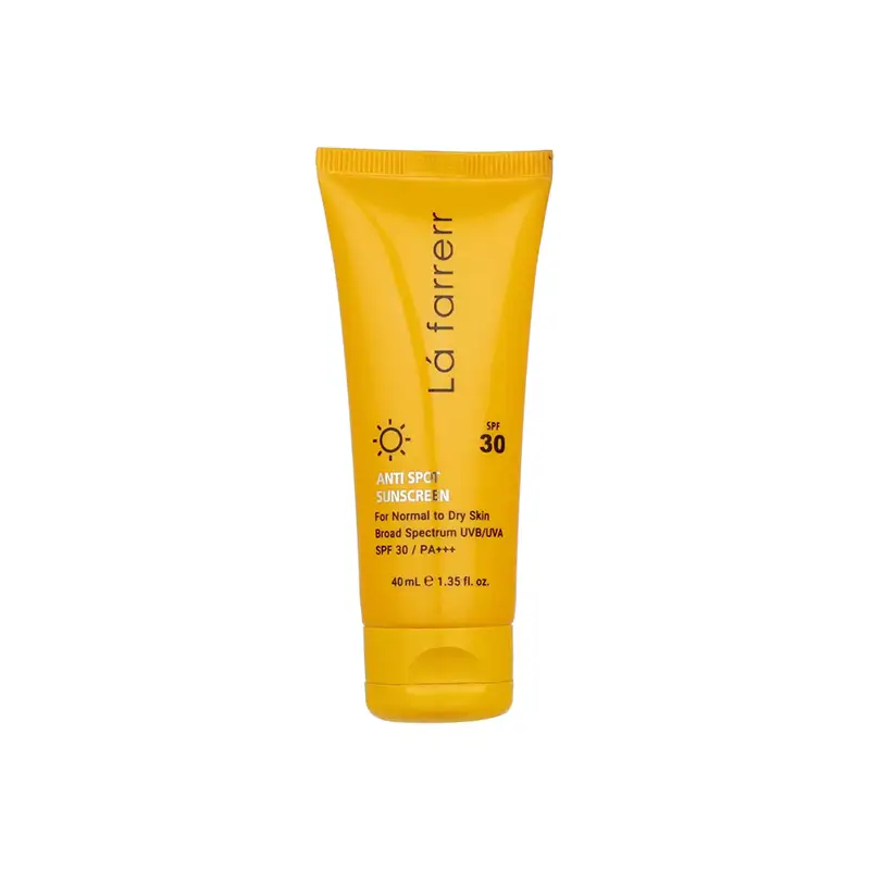 کرم ضد آفتاب و ضد لک بی‌ رنگ لافارر مدل SPF30 مناسب پوست‌ خشک و معمولی
