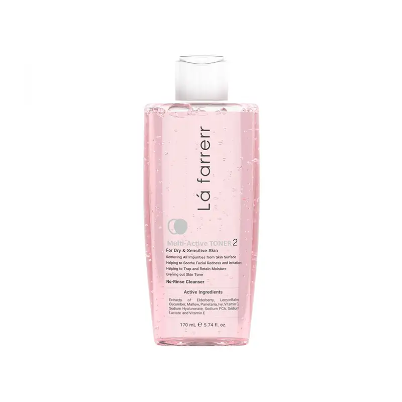 تونر پاک کننده صورت لافارر مدل مولتی اکتیو شماره 2 مناسب پوست خشک و حساس