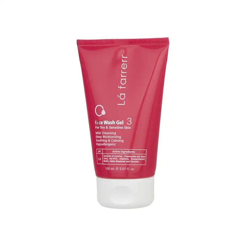 ژل شستشو صورت لافارر شماره 3 مناسب پوست خشک و حساس