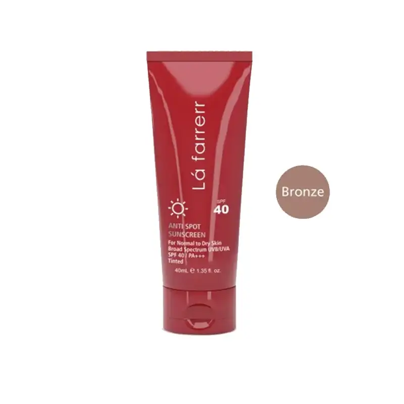 کرم ضد آفتاب و ضد لک رنگی لافارر رنگ برنز SPF40 مناسب پوست خشک و معمولی