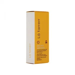 کرم ضد آفتاب و ضد لک بی‌ رنگ لافارر SPF30 مناسب پوست چرب
