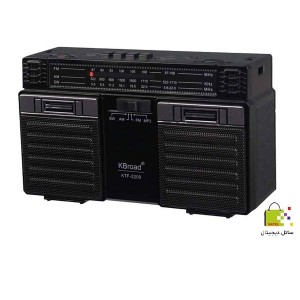 رادیو سه موج و اسپیکر شارژی  KBroad مدل KTF-2209 دارای پنل هفت رنگ و شارژ خورشیدی سولار