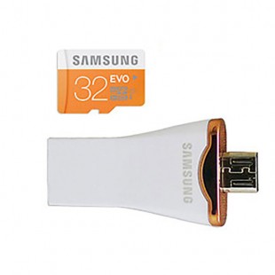مموری کارت میکرو اس دی سامسونگ 32 گیگابایت به همراه تبدیل OTG و USB