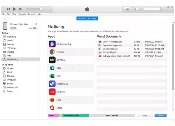 انتقال فایل از آیفون به کامپیوتر با استفاده از برنامه iTunes