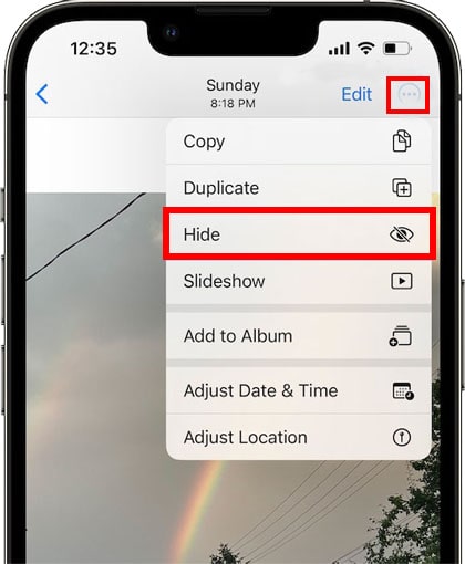 مخفی کردن عکس در ios 16