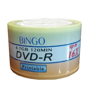 دی وی دی خام بینگو  پرینتیبل مدل DVD-R بسته 50 عددی