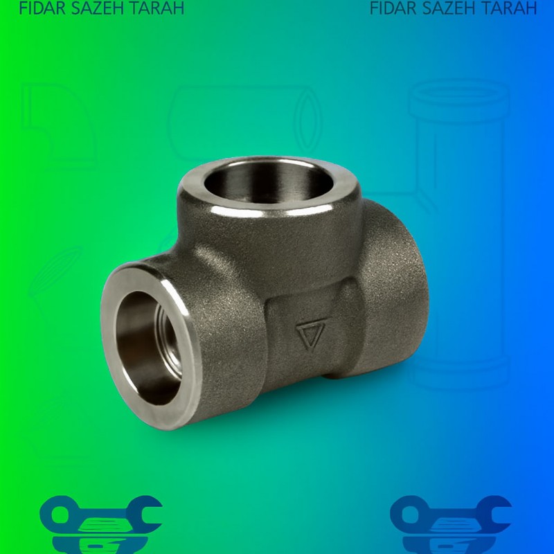 سه راه فولادی A105 ساکت استاندارد ASME B16-11 کلاس 6000