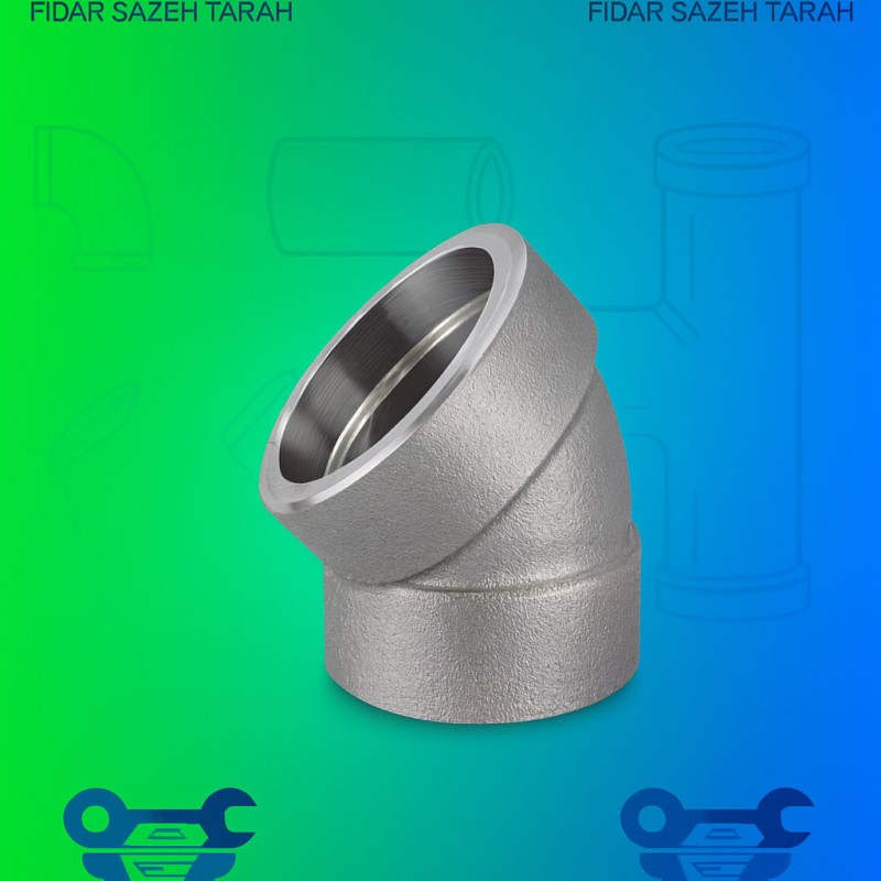 زانو 45 درجه A182 F304/304L استنلس استیل ساکت کلاس 3000