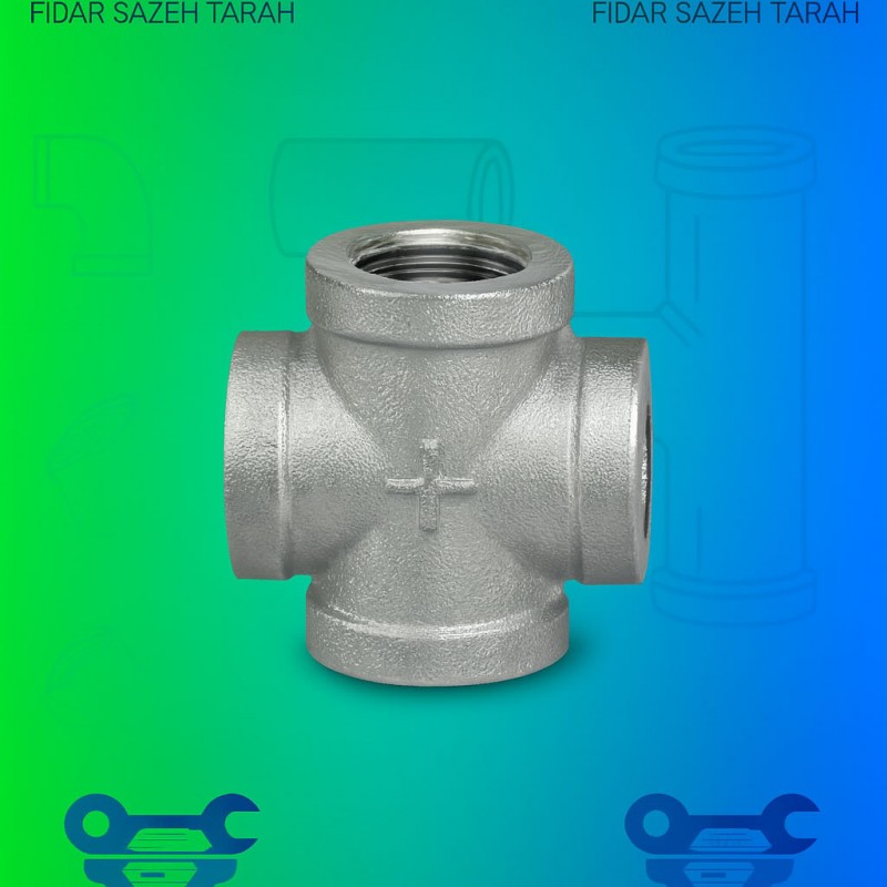 چهارراه فولادی A105 دنده استاندارد ASME B16-11 کلاس 3000