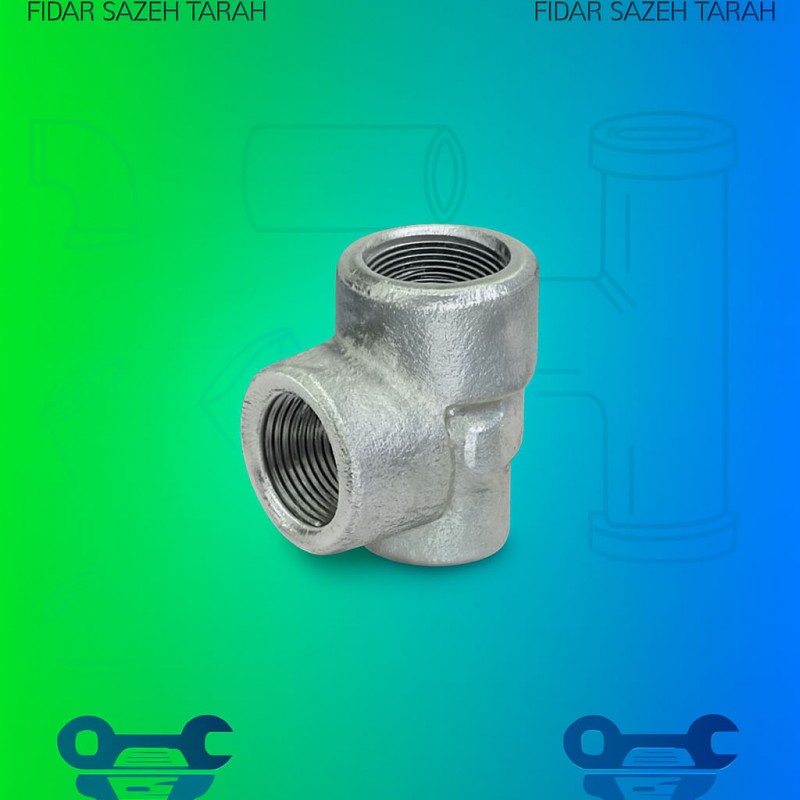 سه راه تبدیلی فولادی A105 دنده استاندارد ASME B16-11 کلاس 3000
