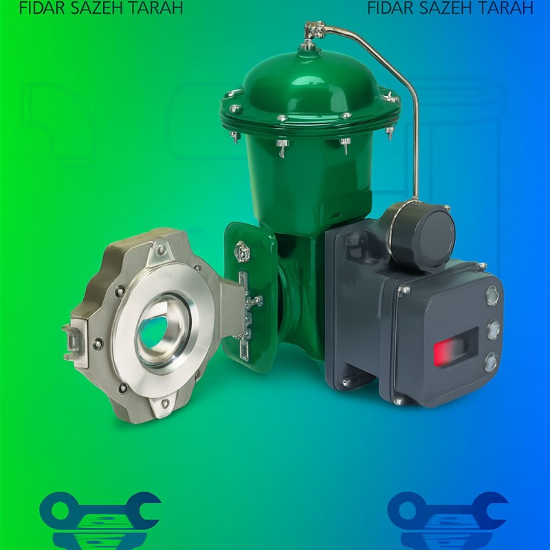 شیر پروانه‌ای پنوماتیک با پوزیشنر | کنترل دقیق جریان سیالات صنعتی