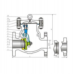 شیر یکطرفه کربن استیل کلاس 600Lb مناسب برای جلوگیری از برگشت جریان در خطوط صنعتی با طراحی مقاوم و اتصال فلنجی یا رزوه‌ای.jpg