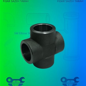 چهار راه فولادی A105 ساکت استاندارد ASME B16-11 کلاس 3000